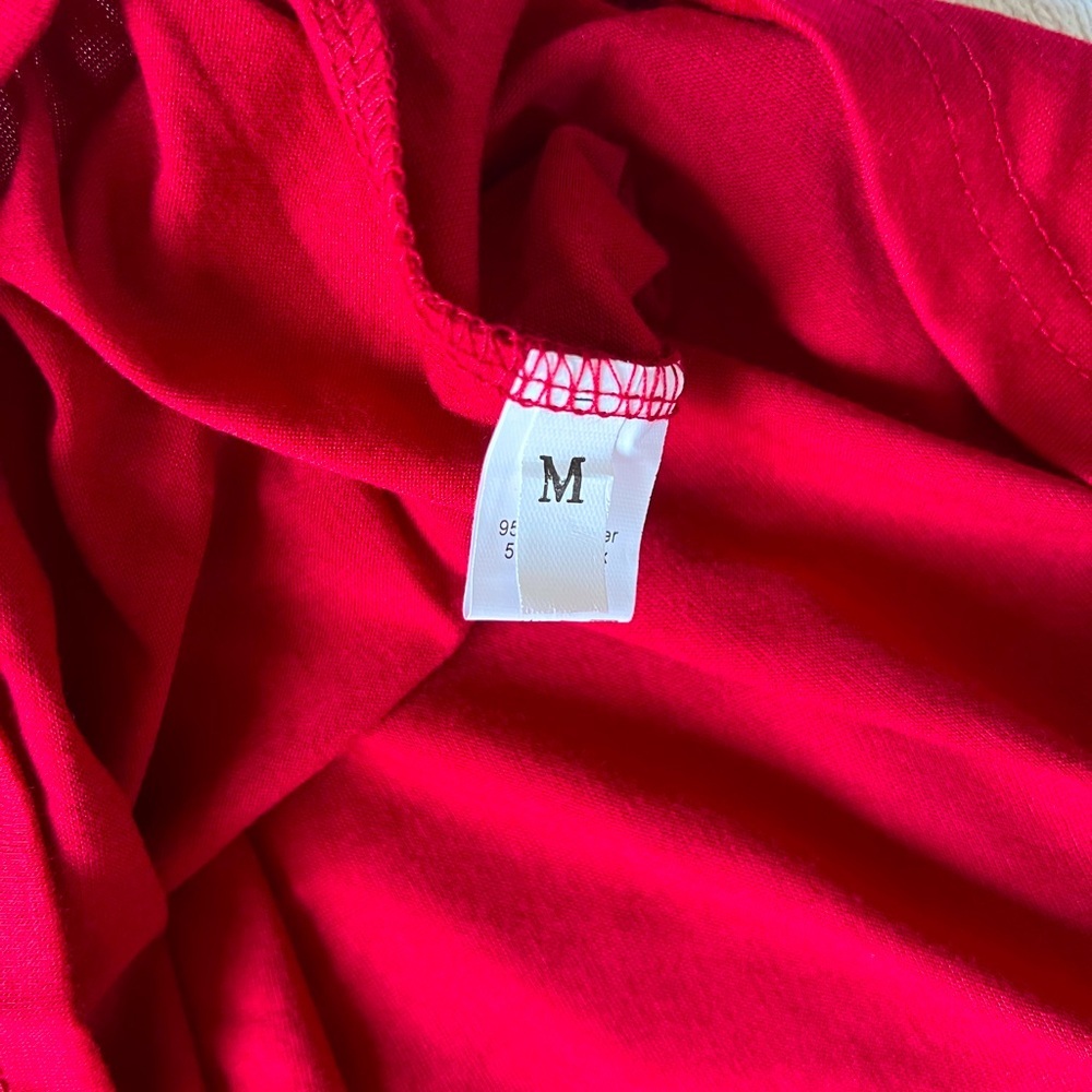 New Red Mock Neck Sleeveless Top with Bow Tie in Back - Picture 6 of 7